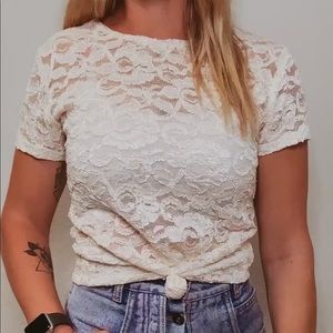 Vintage Topolino White Lace Top